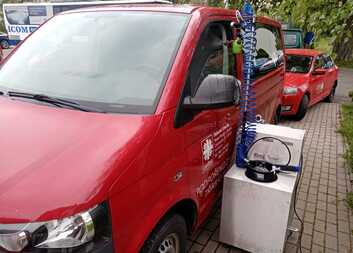 Dezinfekce automobilů a budov charity 